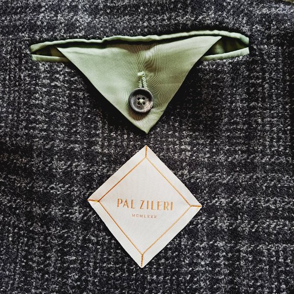 NEW Pal Zileri Wool Plaid Dark Grey Coat Jacket Size 48/S - Picture 11 of 16